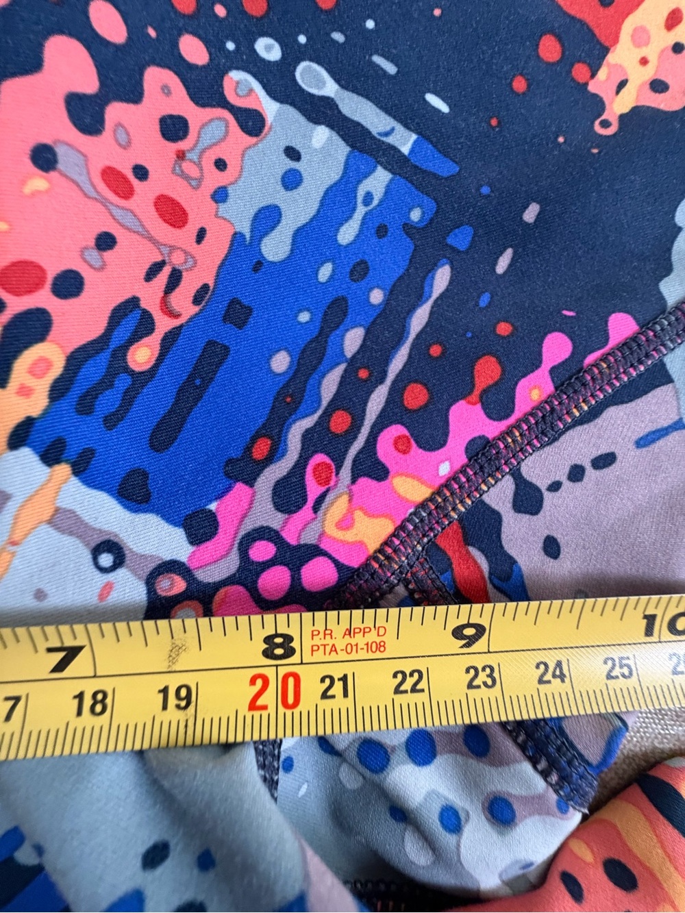 Athleta Lava Sonar Capri Navy Multicolor Abstract Womens Leggings - Picture 7 of 7